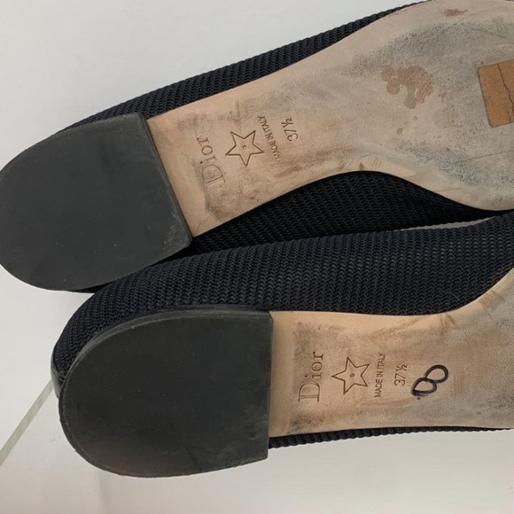 CHRISTIAN Dior technical fabric black pointed toe flats - Picture 10 of 17